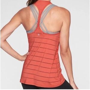 Athleta Women’s Stripe Mesh High Neck Chi Tank Size Medium